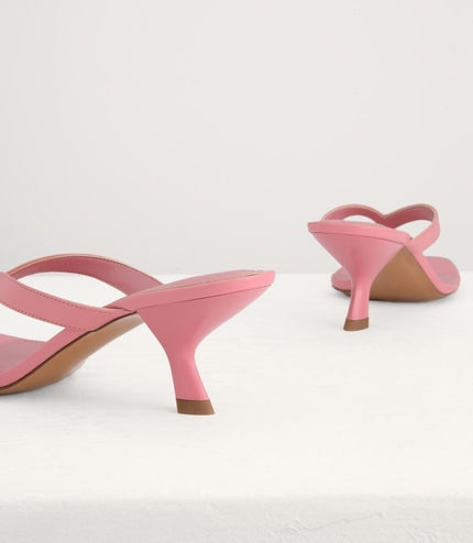 Square Toe Thong Heeled Sandals