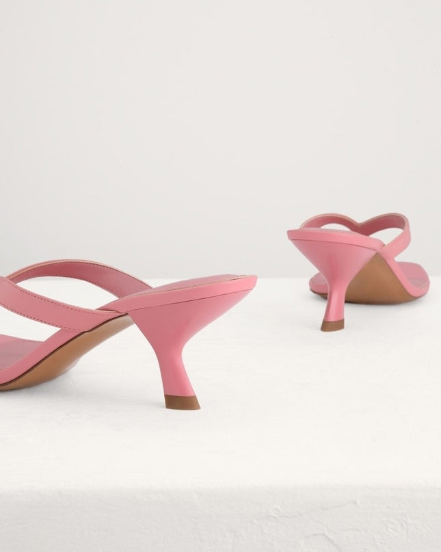 Square Toe Thong Heeled Sandals