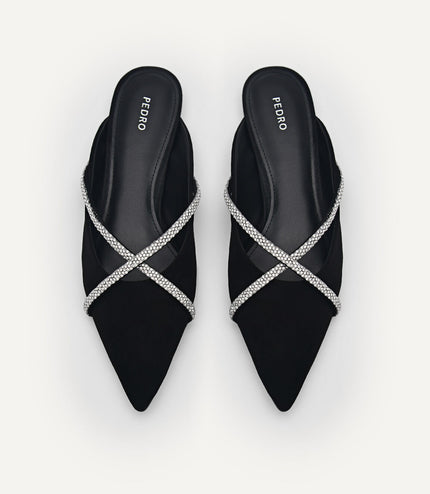 Rina Strappy Mules - Black