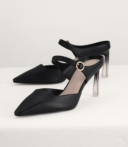 Leather Buckled Heels