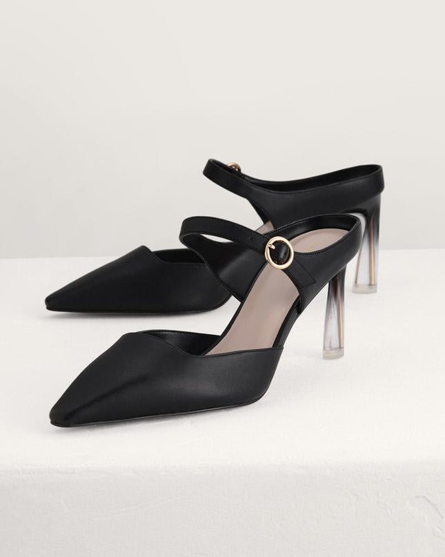 Leather Buckled Heels