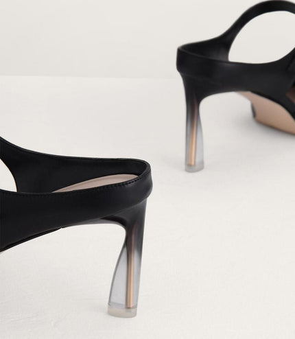 Leather Buckled Heels