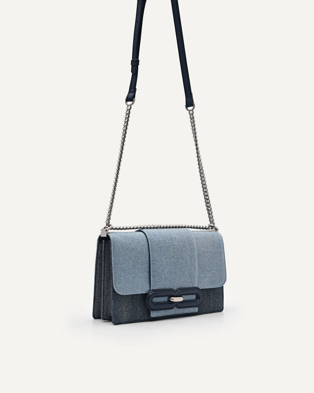 PEDRO Studio Kate Leather & Denim Shoulder Bag
