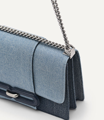 PEDRO Studio Kate Leather & Denim Shoulder Bag