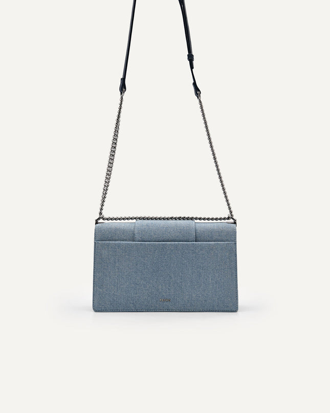 PEDRO Studio Kate Leather & Denim Shoulder Bag