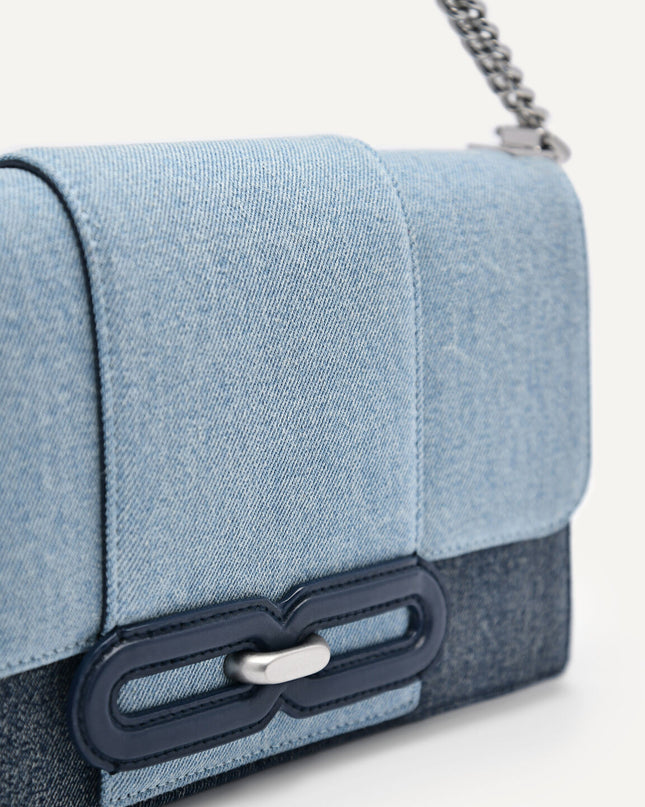PEDRO Studio Kate Leather & Denim Shoulder Bag