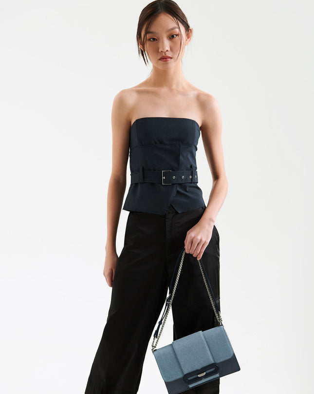 PEDRO Studio Kate Leather & Denim Shoulder Bag