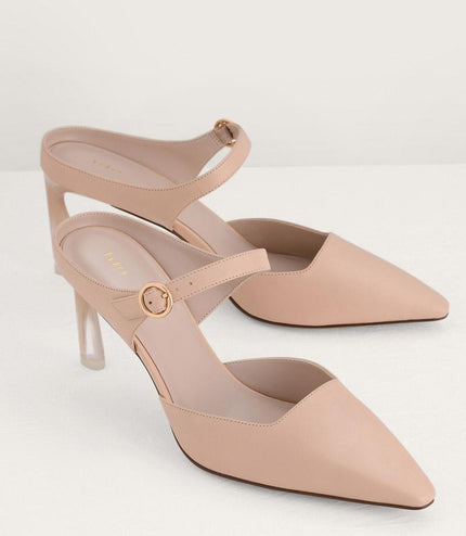 Leather Buckled Heels