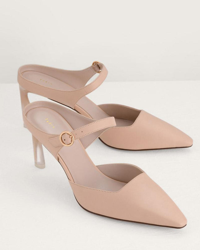 Leather Buckled Heels