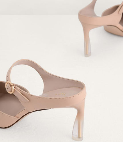 Leather Buckled Heels