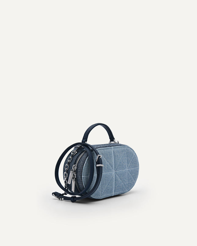 PEDRO Studio Cara Leather & Denim Mini Shoulder Bag in Pixel