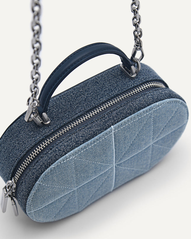 PEDRO Studio Cara Leather & Denim Mini Shoulder Bag in Pixel