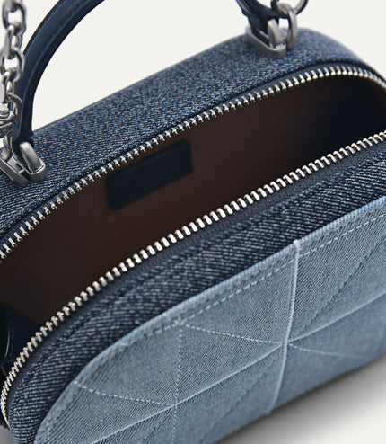 PEDRO Studio Cara Leather & Denim Mini Shoulder Bag in Pixel