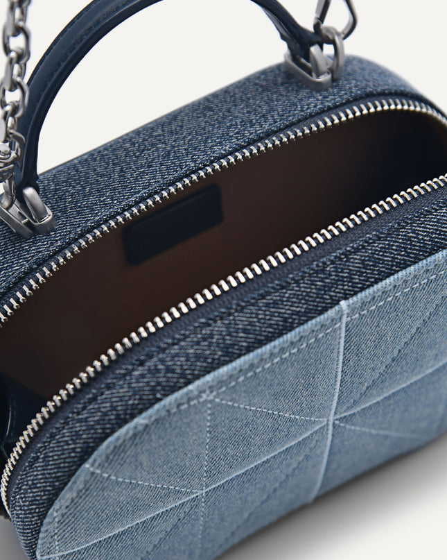 PEDRO Studio Cara Leather & Denim Mini Shoulder Bag in Pixel