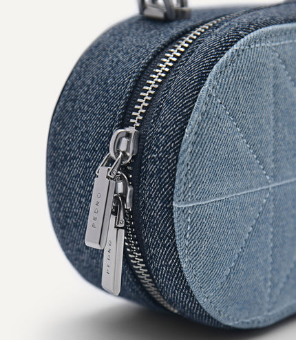 PEDRO Studio Cara Leather & Denim Mini Shoulder Bag in Pixel