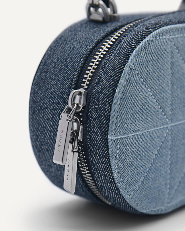 PEDRO Studio Cara Leather & Denim Mini Shoulder Bag in Pixel