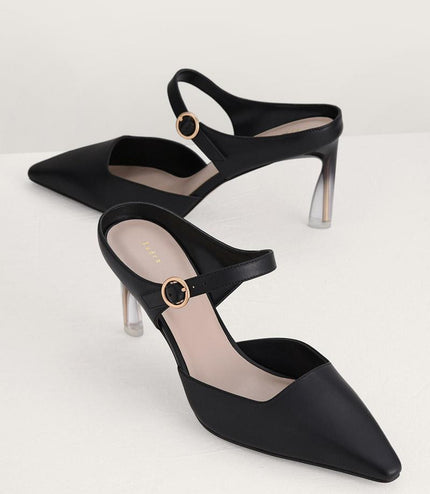 Leather Buckled Heels