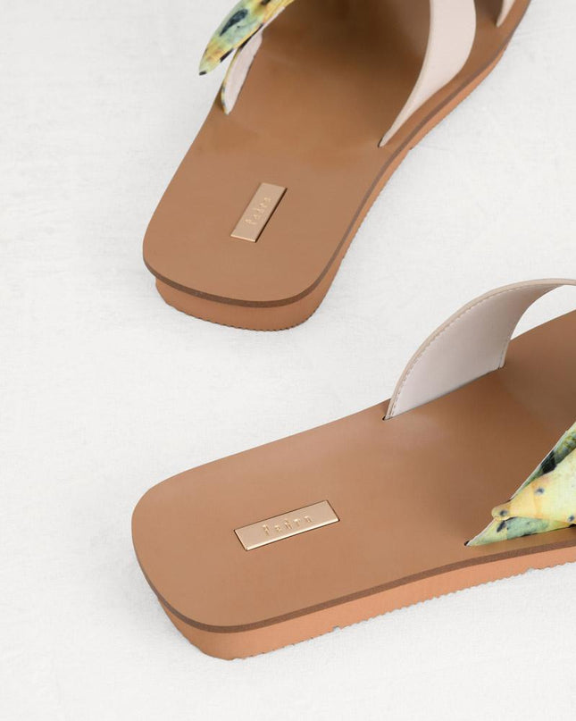Suede-Trimmed Cross Sandals