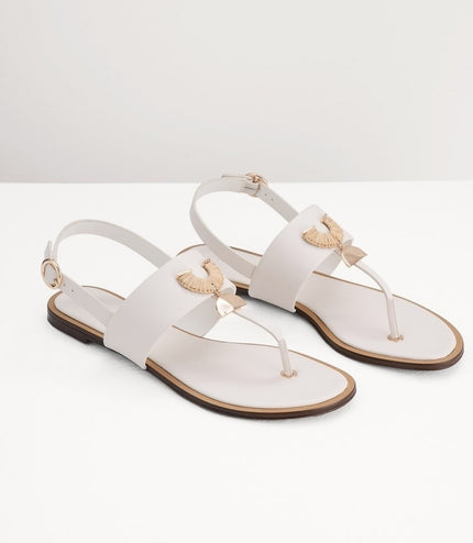 Fan Embellished Thong Sandals