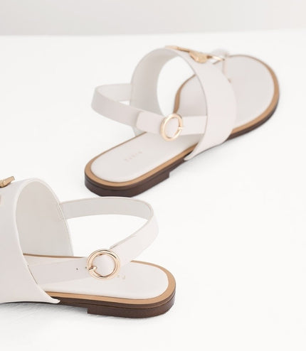 Fan Embellished Thong Sandals