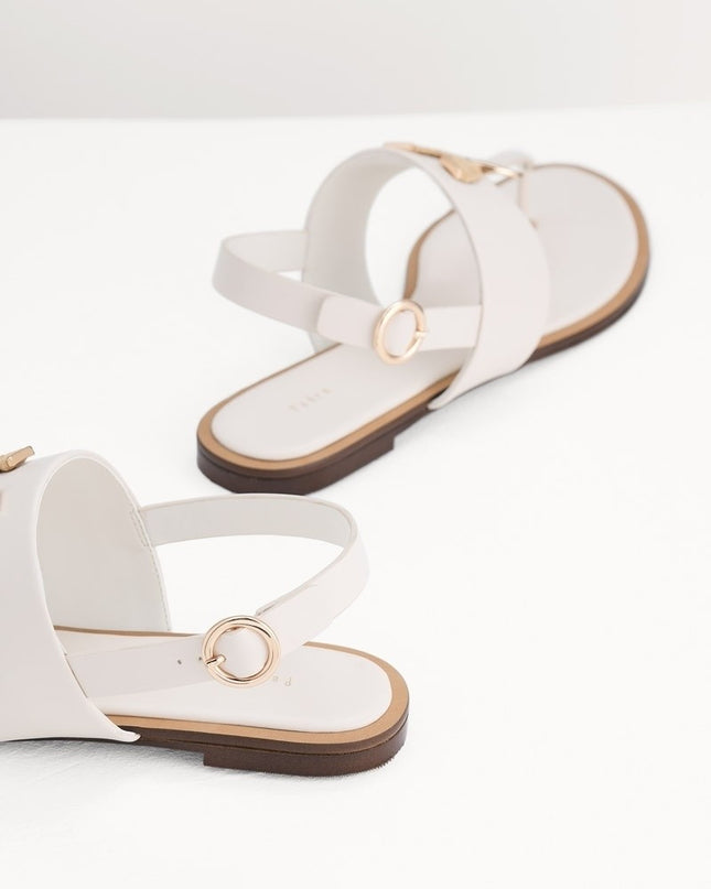 Fan Embellished Thong Sandals
