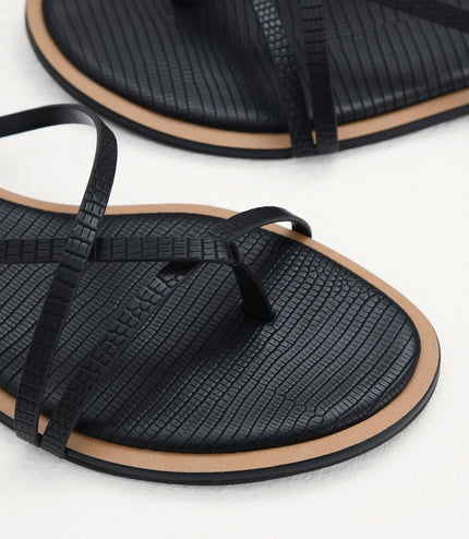 Lizard-Effect Sandals