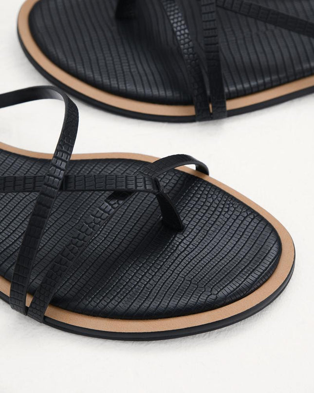 Lizard-Effect Sandals