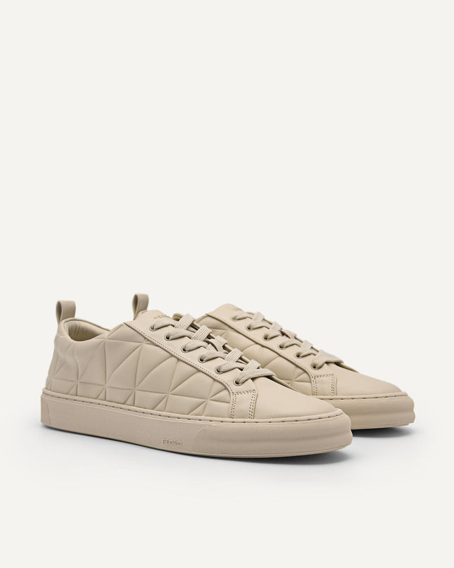 Pixel Ridge Court Sneakers - Beige