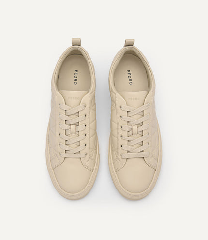 Pixel Ridge Court Sneakers - Beige