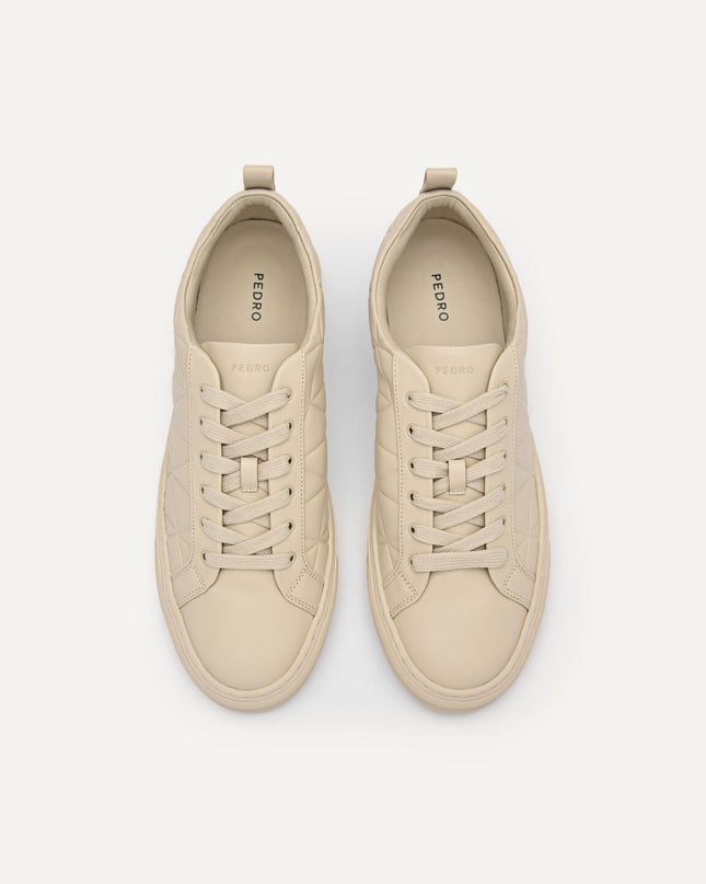 Pixel Ridge Court Sneakers - Beige