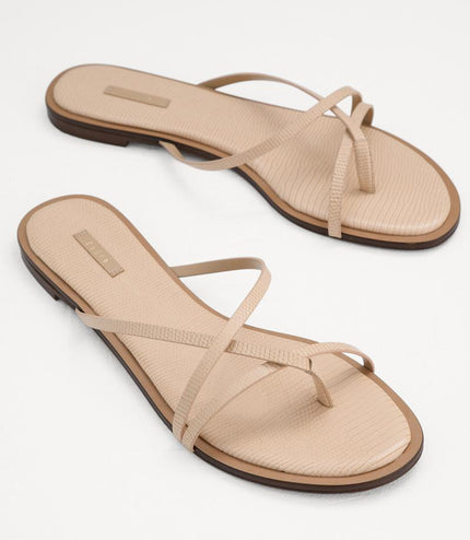 Lizard-Effect Sandals