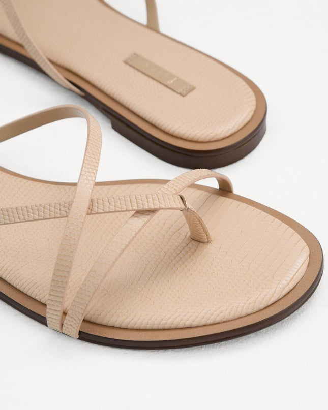Lizard-Effect Sandals
