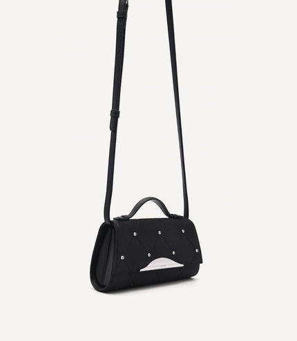 Rina Mini Satin Handbag - Black