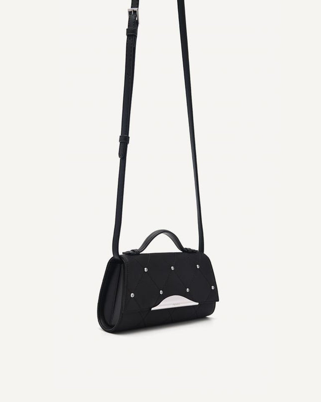 Rina Mini Satin Handbag - Black