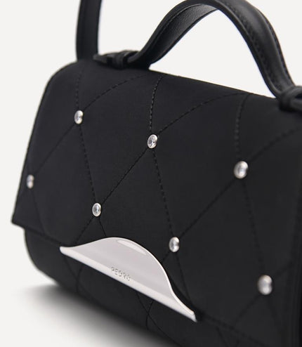 Rina Mini Satin Handbag - Black