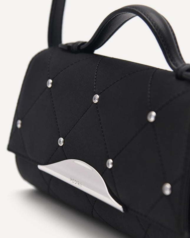 Rina Mini Satin Handbag - Black
