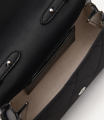 Rina Mini Satin Handbag - Black