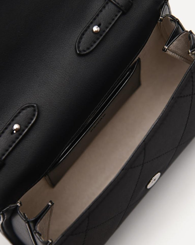 Rina Mini Satin Handbag - Black
