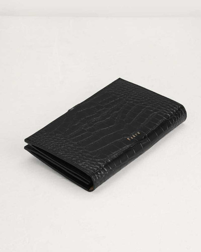 Croc-Effect Leather Travel Organizer