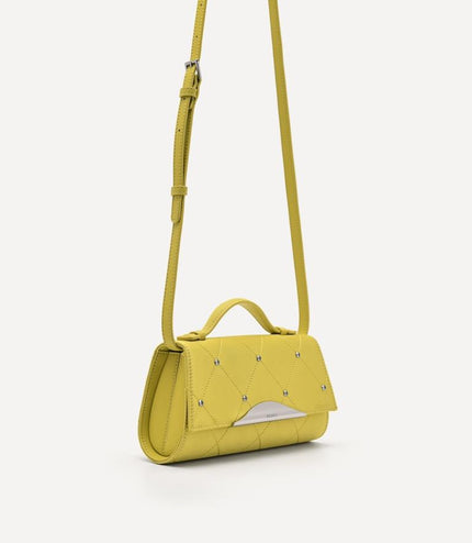 Rina Mini Satin Handbag - Yellow