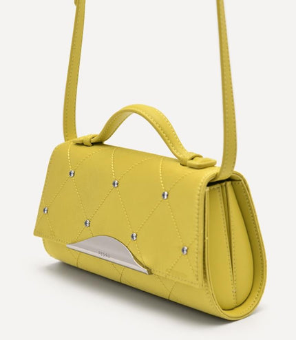 Rina Mini Satin Handbag - Yellow