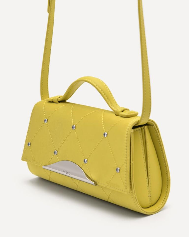 Rina Mini Satin Handbag - Yellow