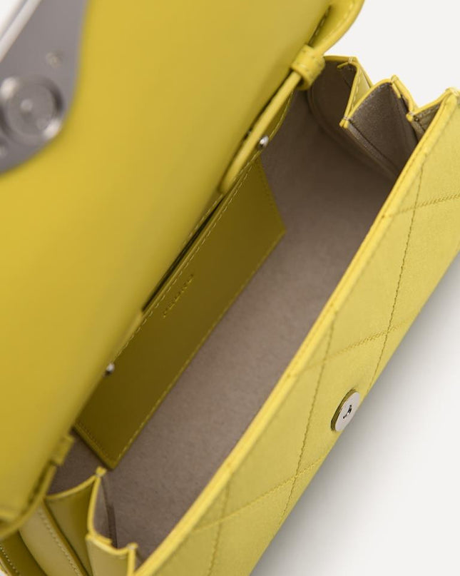 Rina Mini Satin Handbag - Yellow