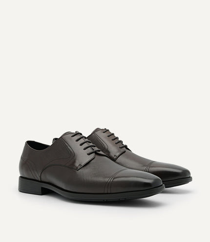 Altitude Lightweight Leather Derby Shoes - Dark Brown