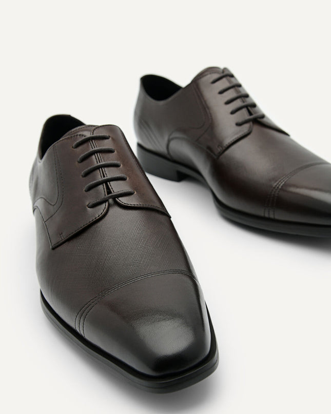 Altitude Lightweight Leather Derby Shoes - Dark Brown