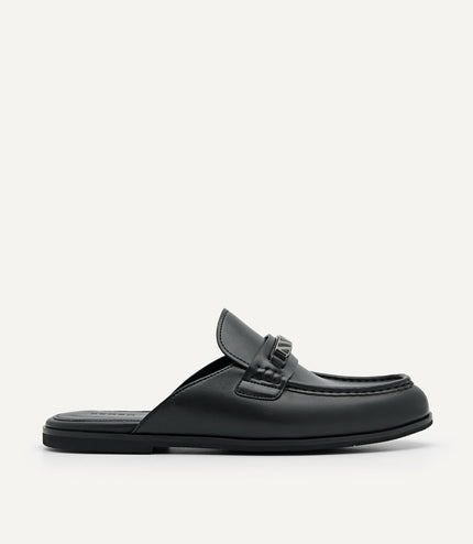 Horsebit Mule Loafers - Black