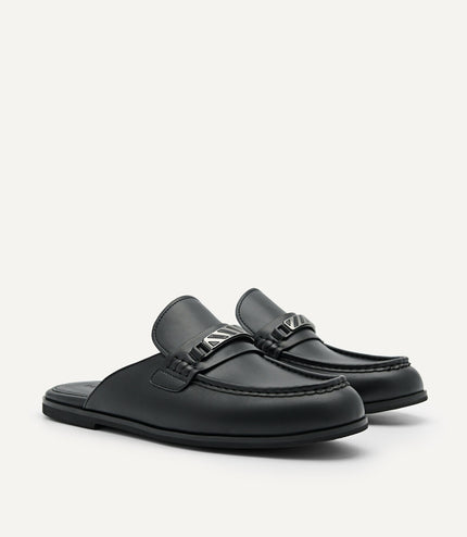 Horsebit Mule Loafers - Black