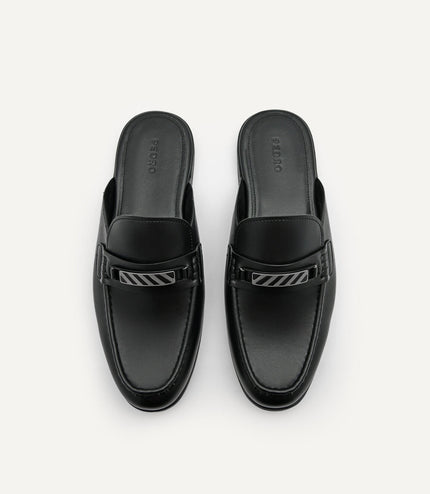 Horsebit Mule Loafers - Black