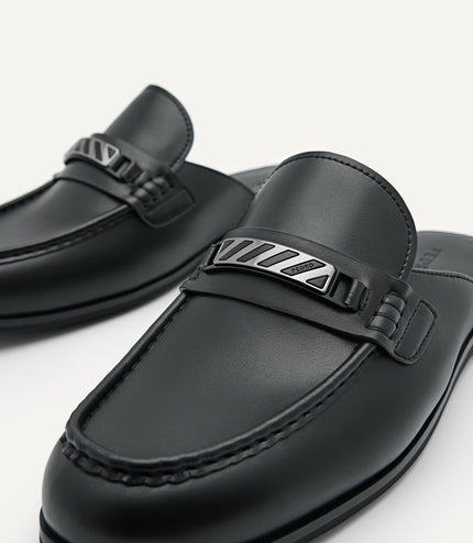 Horsebit Mule Loafers - Black