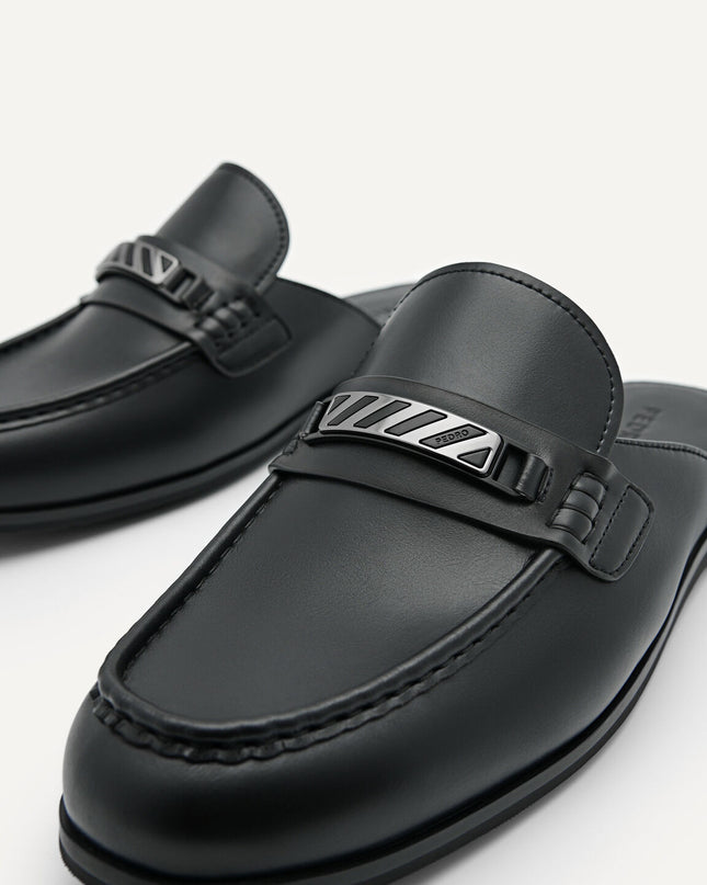 Horsebit Mule Loafers - Black
